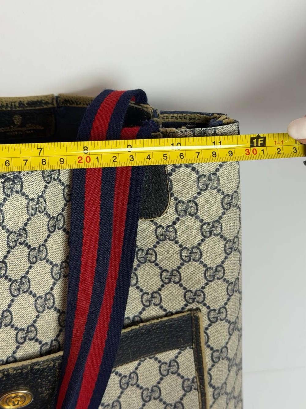 Vintage Gucci GG Supreme Sherry Line Canvas Tote Bag Project - Picture 2 of 14